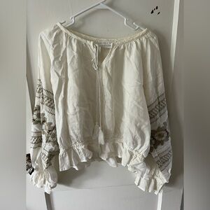 Anthropologie - Eri & Ali - Elegant Cream Women's Top